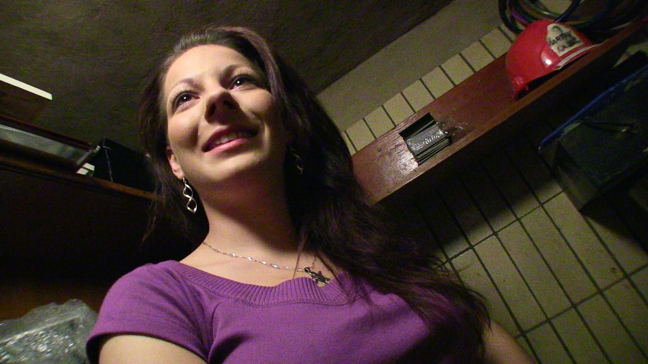 Lonely Brunette At Cafe Takes Dick Cream All Over Her Face