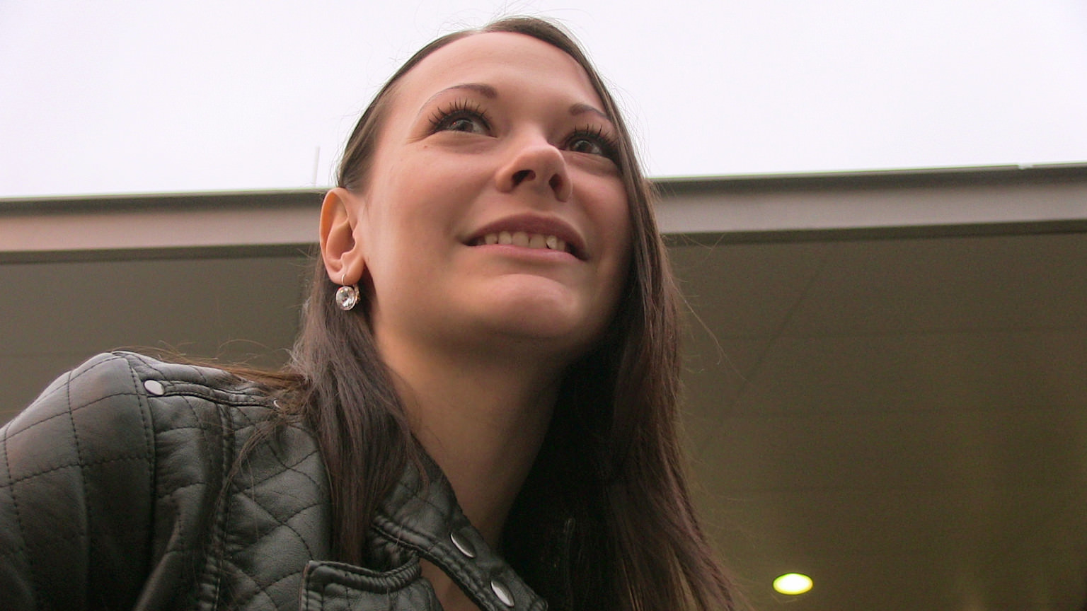 Brunette Lays Down For A Fuck Outside Shopping Mall