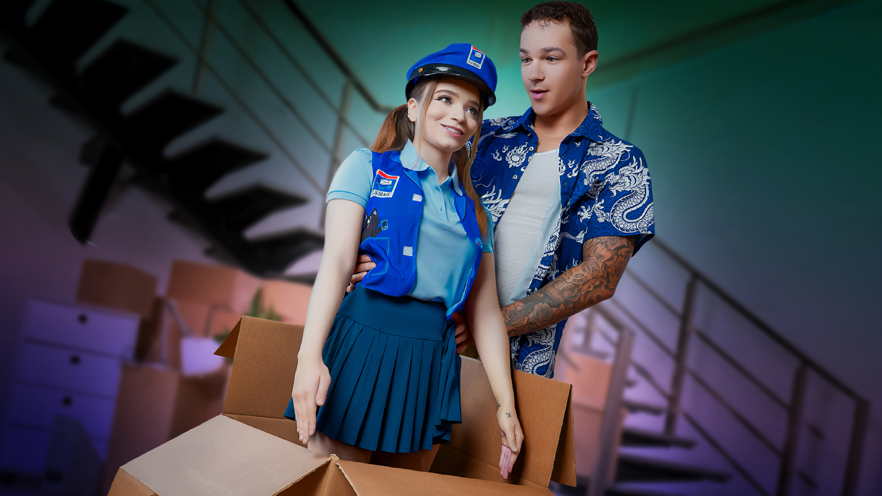 Why Did You Order a Sex Doll That Looks Like Me?! Little Mailwoman Gets a Big Package - exxxtrasmall